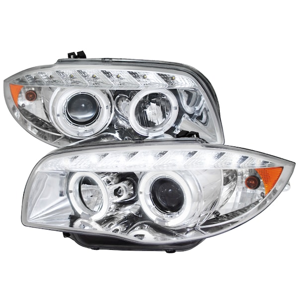 Spec-D Tuning 08-11 Bmw E87 1 Series Chrome Housing Projector Headlight 2LHP-E8708-TM - main